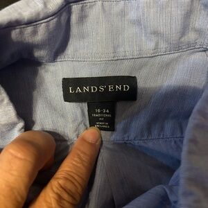Lands' End Light Blue Pinstripe Shirt
